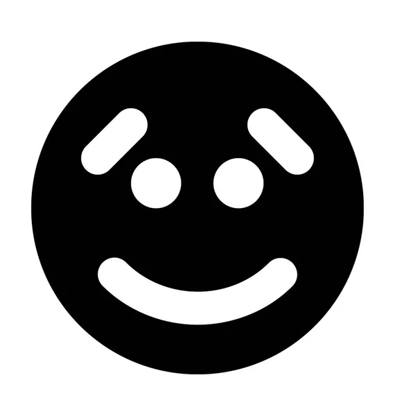 Icône Vectorielle Plate Smiley Rougissante — Image vectorielle