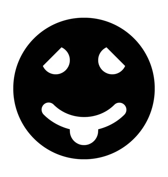 Flirty Smiley Platte Vector Icon — Stockvector