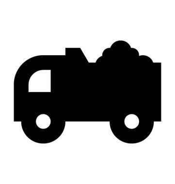 Damperli kamyon düz vektör simgesi 