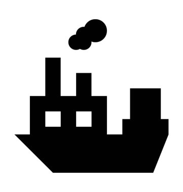 Kargo gemisi düz vektör simgesi 