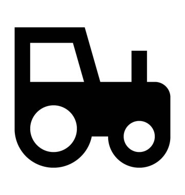 Traktör düz vektör simgesi