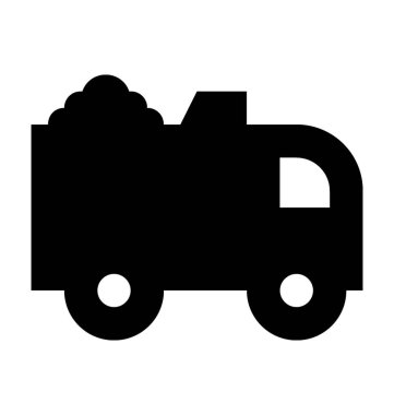 Damperli kamyon düz vektör simgesi