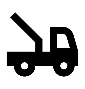 Çekici kamyon düz vektör simgesi