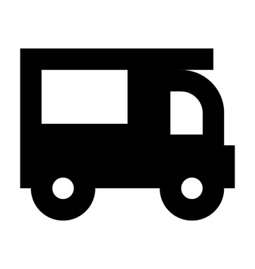 Lojistik kamyonu düz vektör simgesi