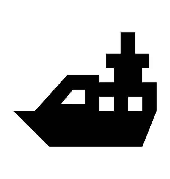 Kreuzfahrtschiff Flat Vector Symbol — Stockvektor