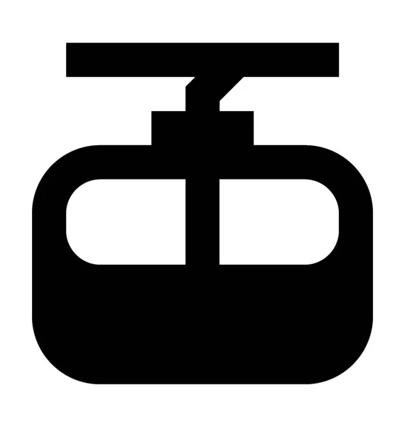 Cable Car Plano Vector Icono — Vector de stock