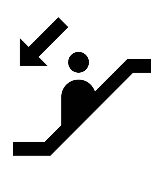 Downstairs Flat Vector Icon — Vetor de Stock