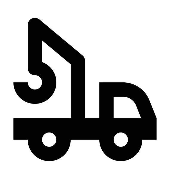 Tow Truck Flat Vector Icon — Stock Vector