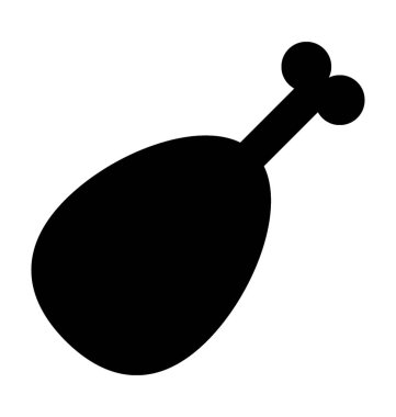 Tavuk parçası düz vektör simgesi