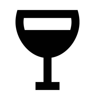 Şarap cam düz vektör simgesi