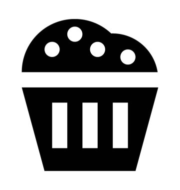 Cupcake düz vektör simgesi