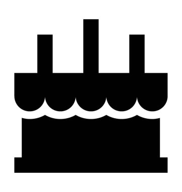 Doğum günü pastası düz vektör simgesi