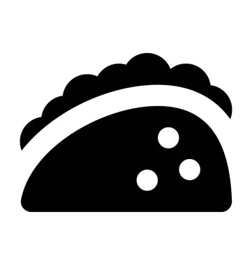 Taco düz vektör simgesi