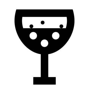 Şarap cam düz vektör simgesi