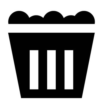 Patlamış mısır düz vektör simgesi