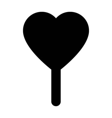 Kalp lolipop düz vektör simgesi
