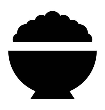 Gıda kase düz vektör simgesi