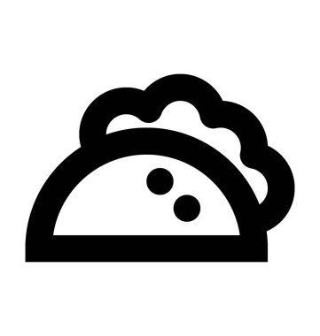 Taco düz vektör simgesi