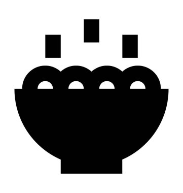 Sıcak çorba düz vektör simgesi