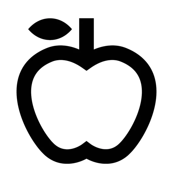 Icono Vector Plano Apple — Vector de stock