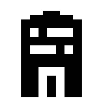 Otel binası düz vektör simgesi