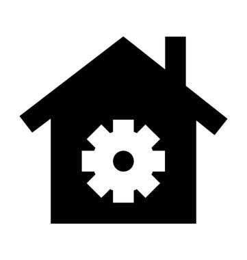 Konut iş düz vektör simgesi