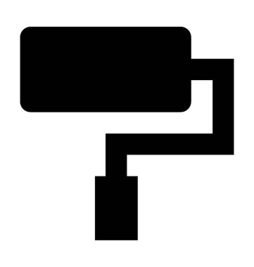 Boya silindiri düz vektör simgesi 