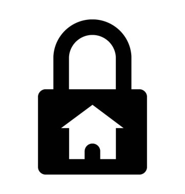 Ev güvenlik düz vektör simgesi