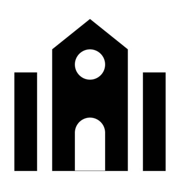 Müze düz vektör simgesi