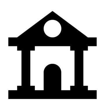 Okul binası düz vektör simgesi