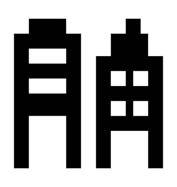 Ticari bina düz vektör simgesi