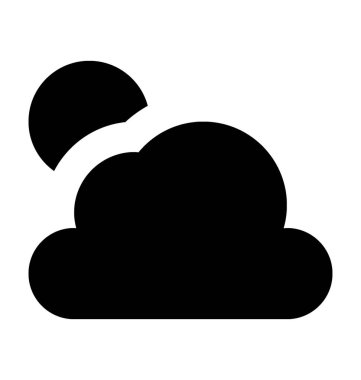 Bulutlu gün düz vektör simgesi