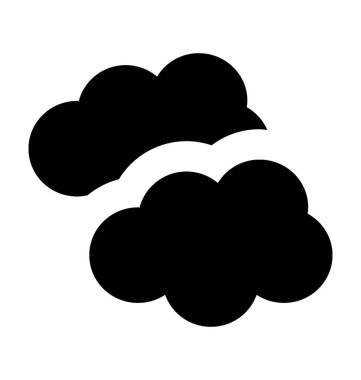 bulutlar düz vektör simgesi