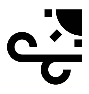 Sıcak rüzgar düz vektör simgesi