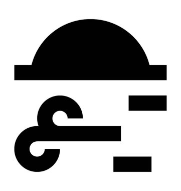 Rüzgarlı bir gün düz vektör simgesi