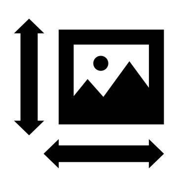 Fotoğraf düz vektör simge yeniden boyutlandırma