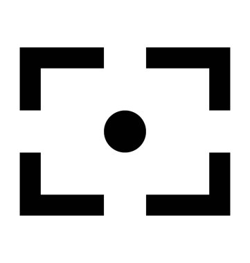 Kamera odak düz vektör simgesi