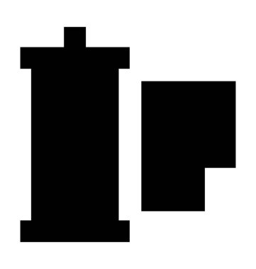 kamera makara düz vektör simgesi