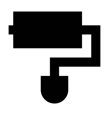 Boya silindiri düz vektör simgesi