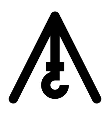 İnşaat Vinç düz vektör simgesi