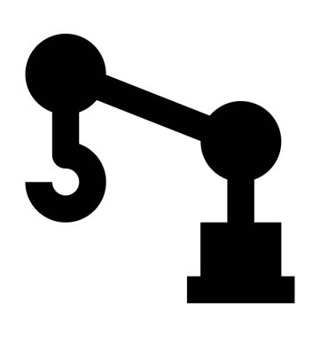 İnşaat Vinç düz vektör simgesi