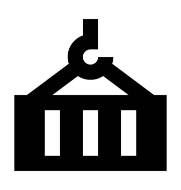 İnşaat Vinç düz vektör simgesi