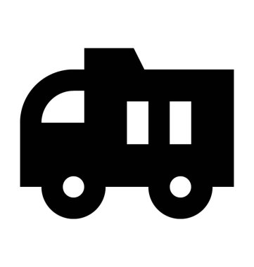 Damperli kamyon düz vektör simgesi 