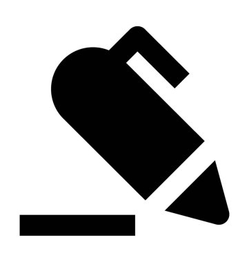 kalem düz vektör simgesi