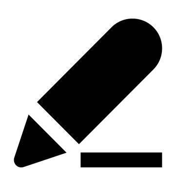 kalem düz vektör simgesi