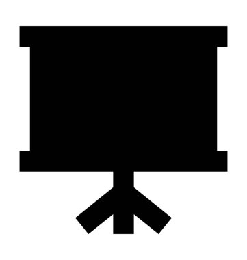 Beyaz tahta düz vektör simgesi