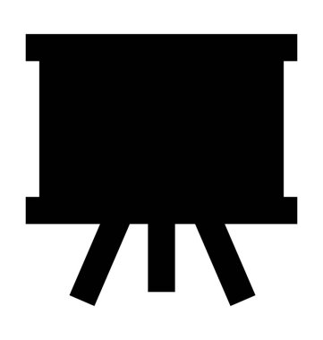 Beyaz tahta düz vektör simgesi