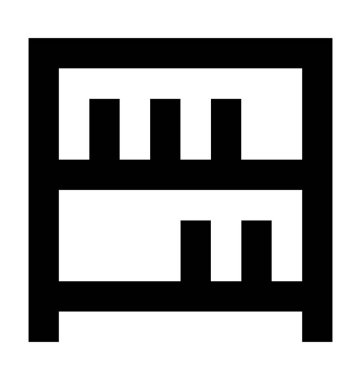 Kitaplık düz vektör simgesi