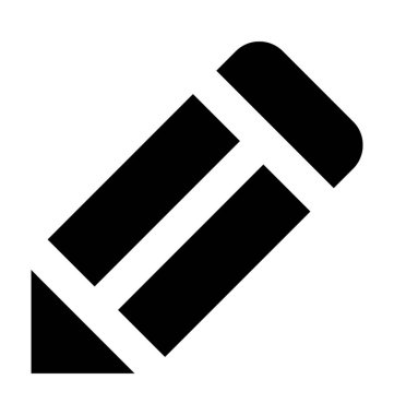 kalem düz vektör simgesi