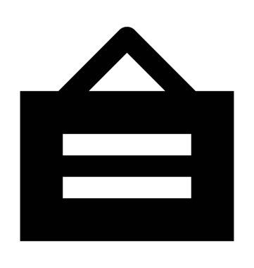 İşareti düz vektör simge asılı